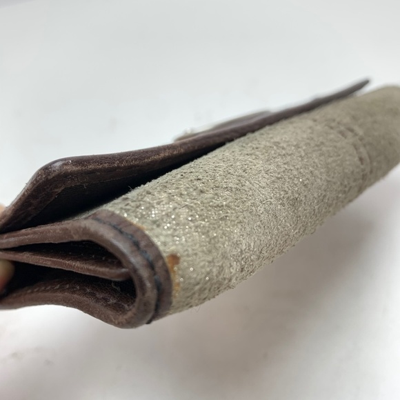 FOSSIL Genuine Leather Wallet Tri-Fold Suede Cards - Picture 2 of 16